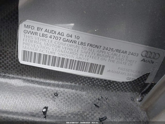 2010 AUDI A4 WAUAFAFL3AN065761 Photo 8
