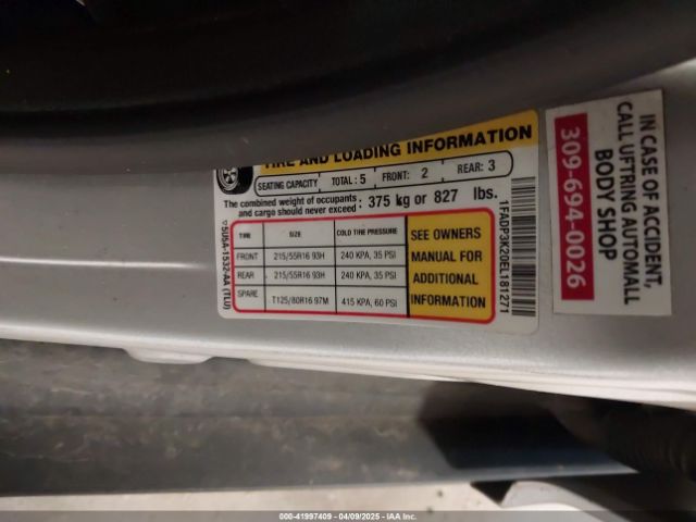 1FADP3K20EL181271 Ford FOCUS SE