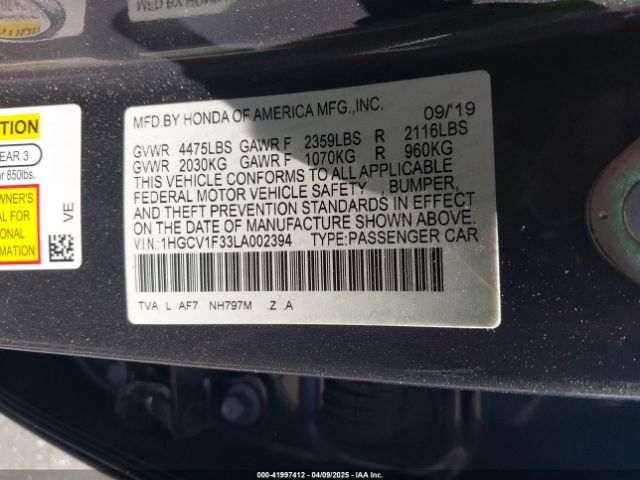 1HGCV1F33LA002394 Honda Accord Sport