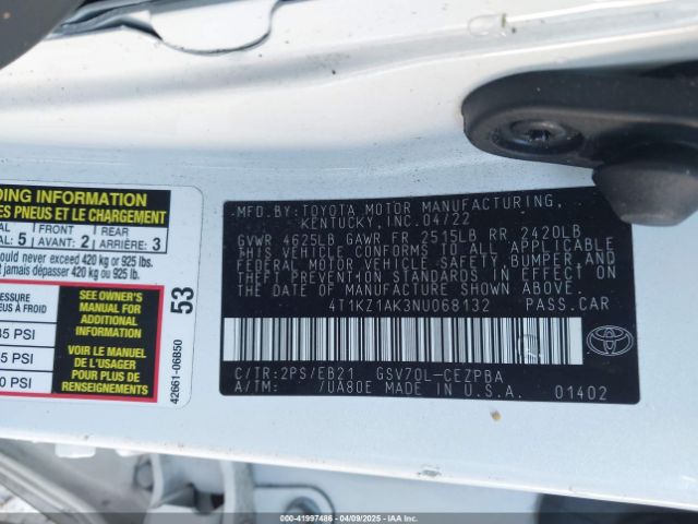 4T1KZ1AK3NU068132 Toyota CAMRY TRD