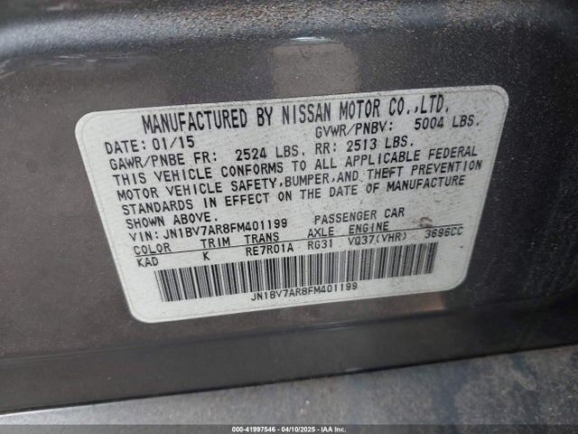 JN1BV7AR8FM401199 Infiniti Q50 SPORT