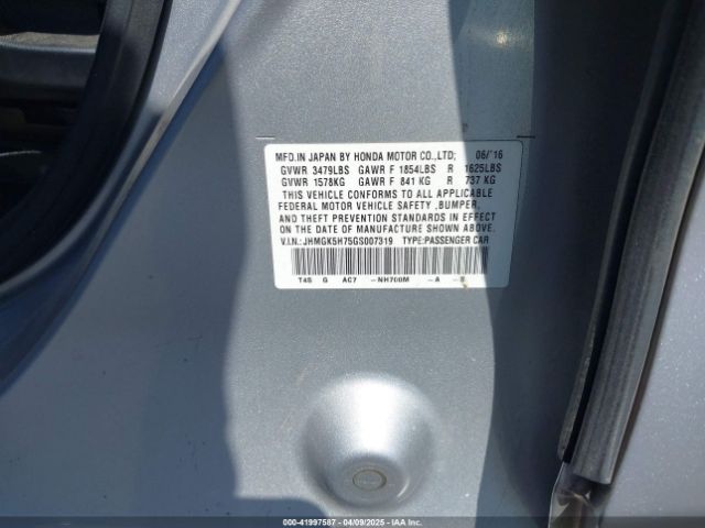 JHMGK5H75GS007319 Honda FIT EX