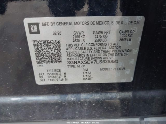 3GNAXSEV7LS638881 Chevrolet Equinox Awd Ls