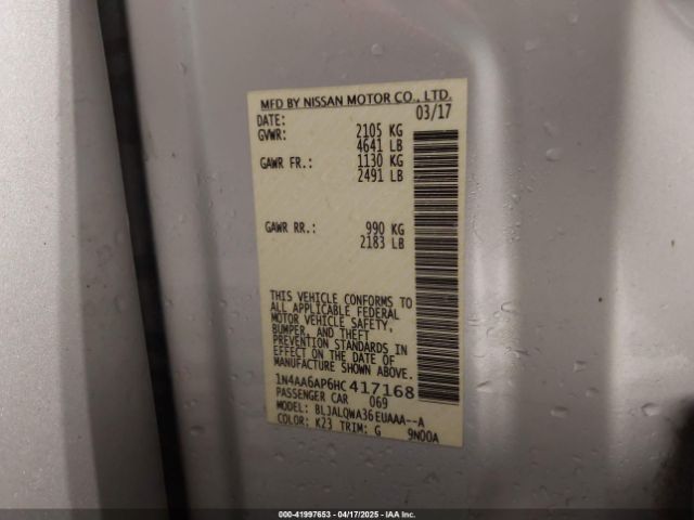 2017 NISSAN MAXIMA 1N4AA6AP6HC417168 Photo 8