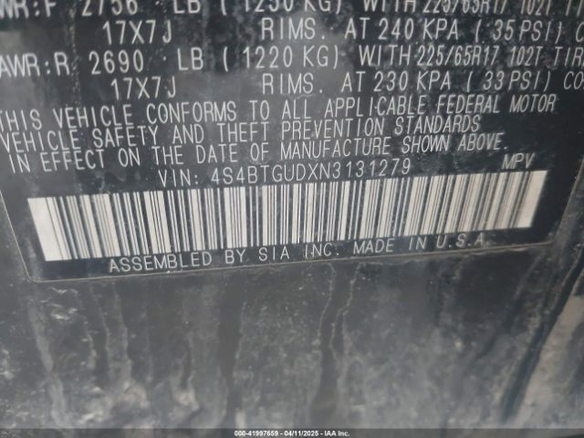 4S4BTGUDXN3131279 Subaru Outback Wilderness