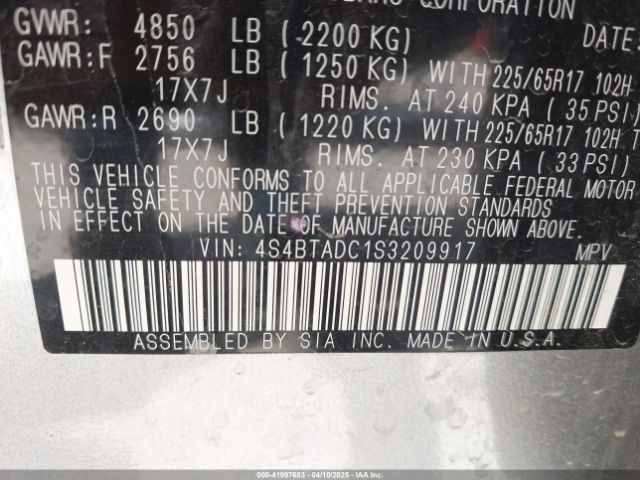 4S4BTADC1S3209917 Subaru Outback Premium