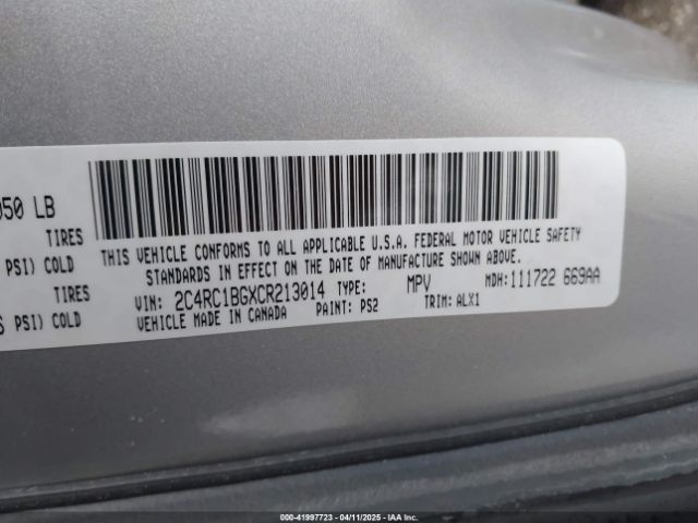 2012 CHRYSLER TOWN & COUNTRY 2C4RC1BGXCR213014 Photo 8