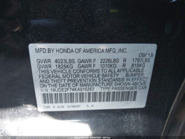 2019 ACURA ILX 19UDE2F74KA015263 Photo 8