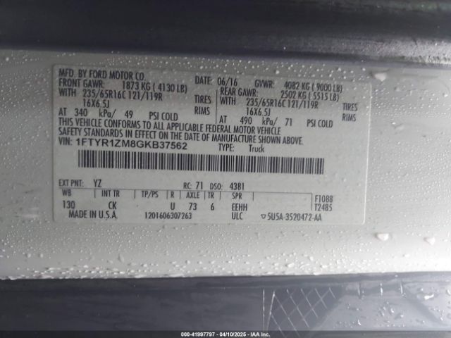 1FTYR1ZM8GKB37562 Ford Transit-250