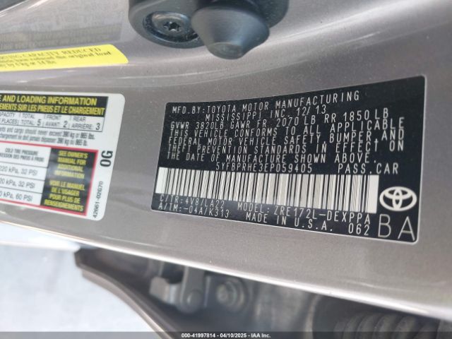 5YFBPRHE3EP059405 Toyota Corolla Le Eco Premium