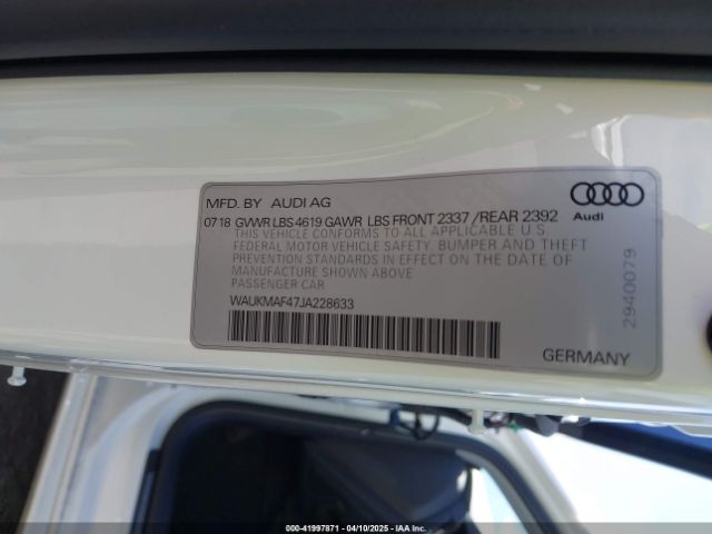 WAUKMAF47JA228633 Audi A4 2.0t Tech Ultra Premium/2.0t Ultra Premium
