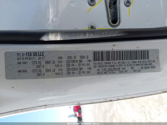 1C4PJLDB8JD563185 Jeep Cherokee Limited Fwd