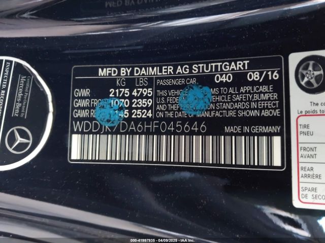 WDDJK7DA6HF045646 Mercedes-Benz SL 550