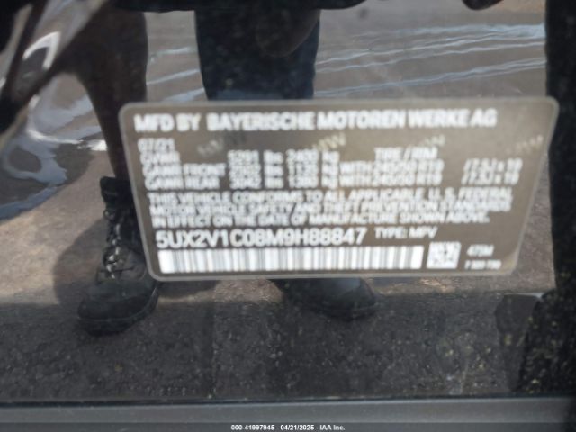 5UX2V1C08M9H88847 BMW X4 Xdrive30i