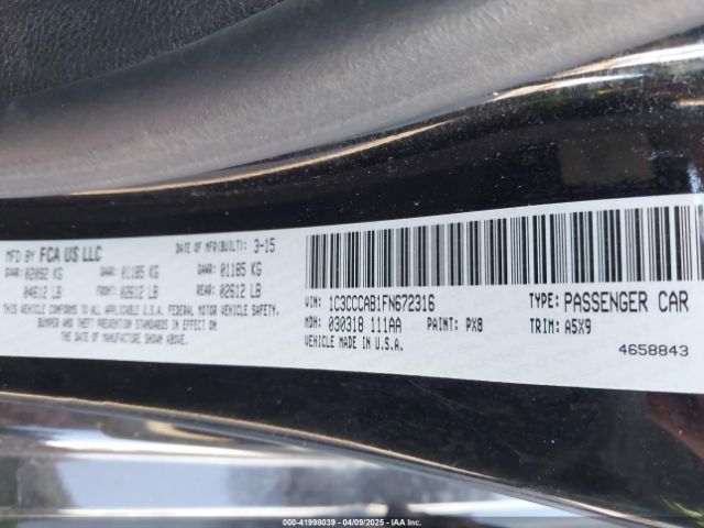 1C3CCCAB1FN672316 Chrysler 200 Limited