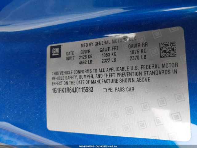 1G1FK1R64J0115583 Chevrolet CAMARO ZL1
