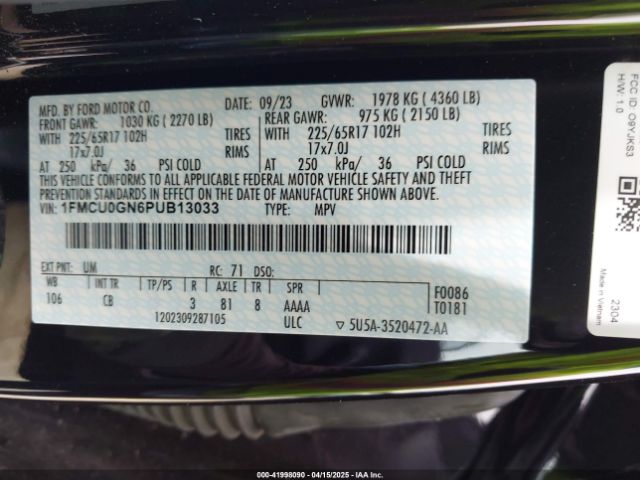 2023 FORD ESCAPE 1FMCU0GN6PUB13033 Photo 8