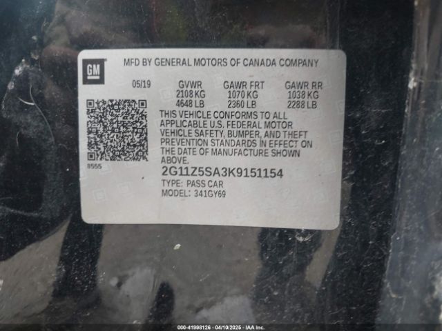 2G11Z5SA3K9151154 Chevrolet IMPALA LT