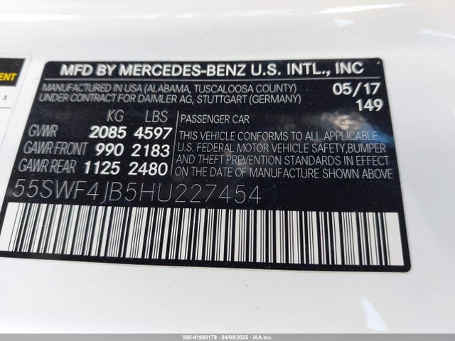55SWF4JB5HU227454 Mercedes-Benz C 300 Luxury/sport