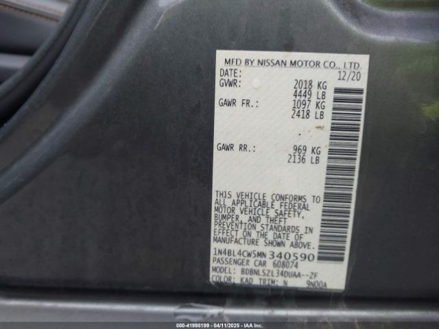 1N4BL4CW5MN340590 Nissan Altima Sr Intelligent Awd