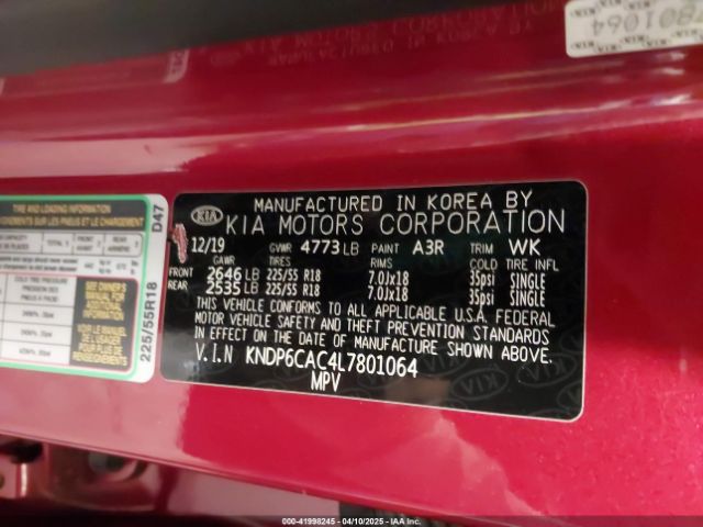 KNDP6CAC4L7801064 KIA SPORTAGE S