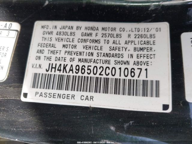 2002 ACURA RL JH4KA96502C010671 Photo 8