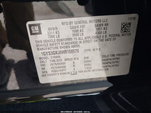2017 CADILLAC ESCALADE ESV 1GYS3GKJ6HR158570 Photo 8