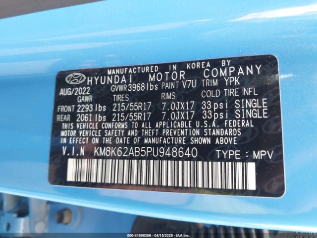 KM8K62AB5PU948640 Hyundai mpi nu pe