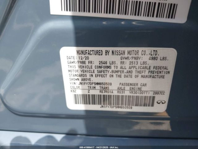 JN1FV7DP5MM850509 Infiniti Q50 Red Sport 400