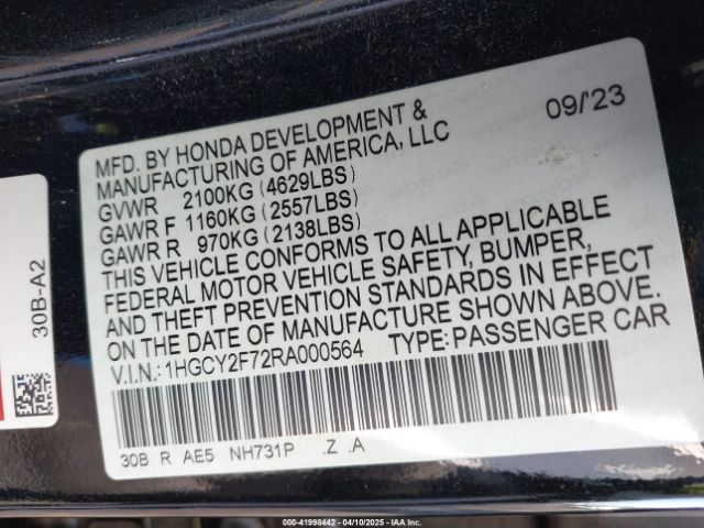 2024 HONDA ACCORD 1HGCY2F72RA000564 Photo 8