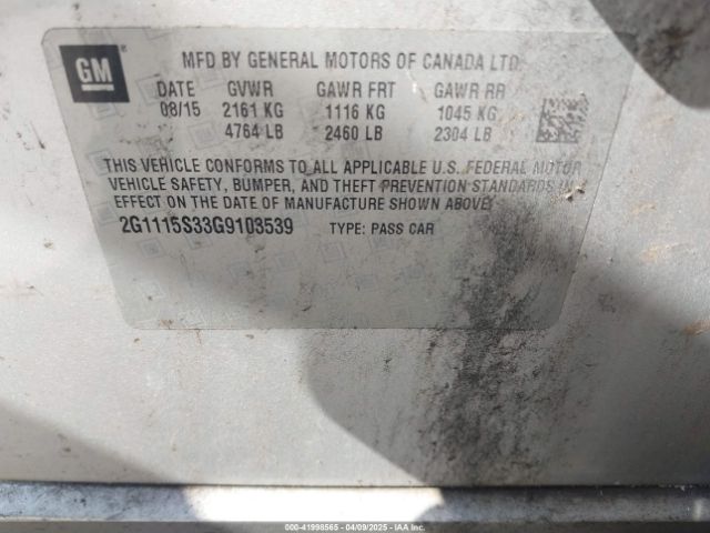 2G1115S33G9103539 Chevrolet Impala 2lt