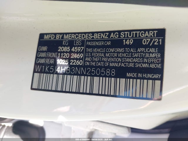 W1K5J4HB3NN250588 Mercedes-Benz m260