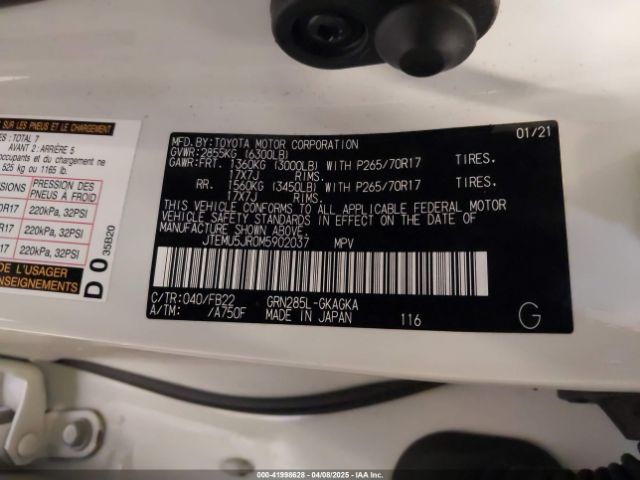 JTEMU5JR0M5902037 Toyota 4RUNNER SR5