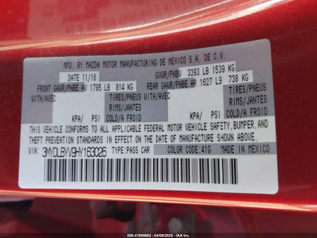 3MYDLBYV9HY163026 Toyota YARIS IA