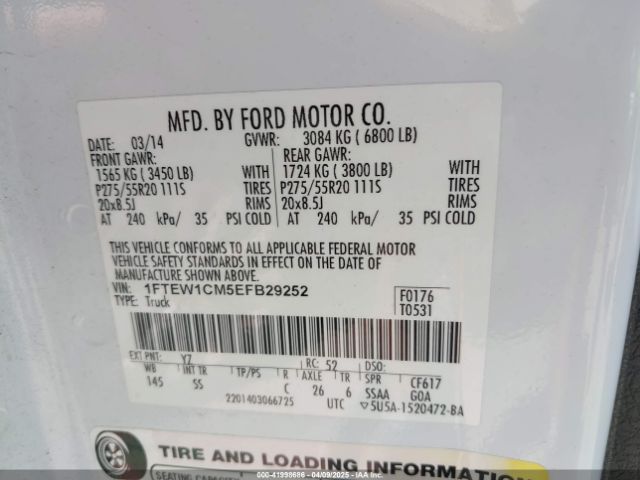1FTEW1CM5EFB29252 Ford F-150 Stx