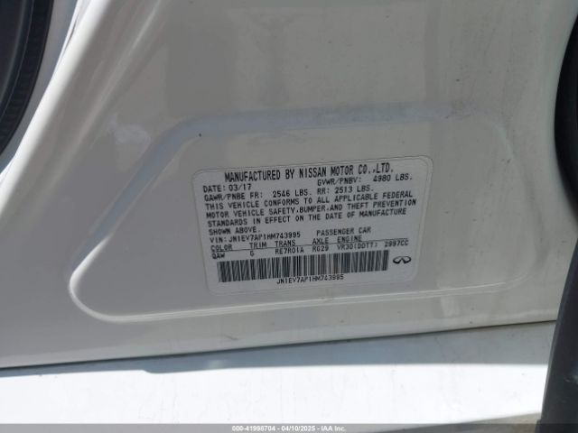 JN1EV7AP1HM743995 Infiniti Q50 3.0t Premium