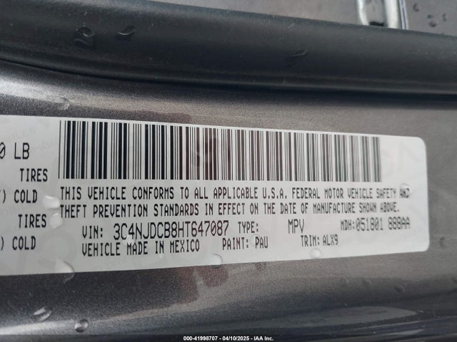 Jeep Compass 2017 3C4NJDCB8HT647087 Image 9