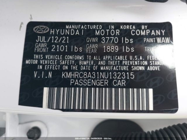 KMHRC8A31NU132315 Hyundai Venue Sel