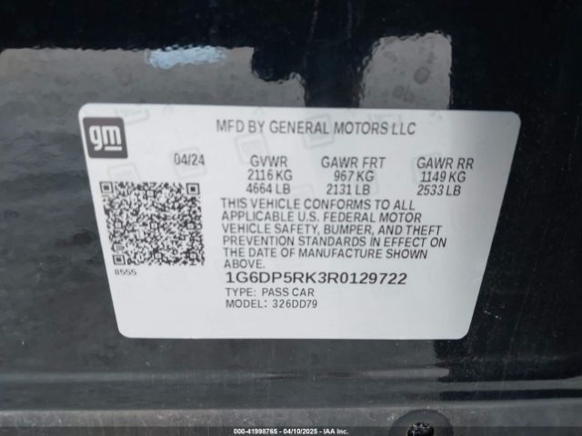 1G6DP5RK3R0129722 Cadillac Ct5 Sport