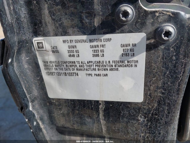 Продажа на аукционе авто 2001 Cadillac Eldorado Touring Etc, vin: 1G6ET12911B103774, номер лота: 41998828