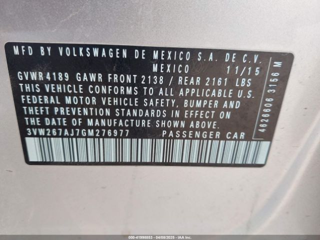 3VW267AJ7GM276977 Volkswagen Jetta 1.4t S