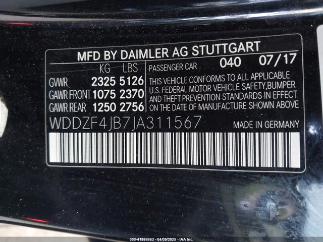 WDDZF4JB7JA311567 Mercedes-Benz m274