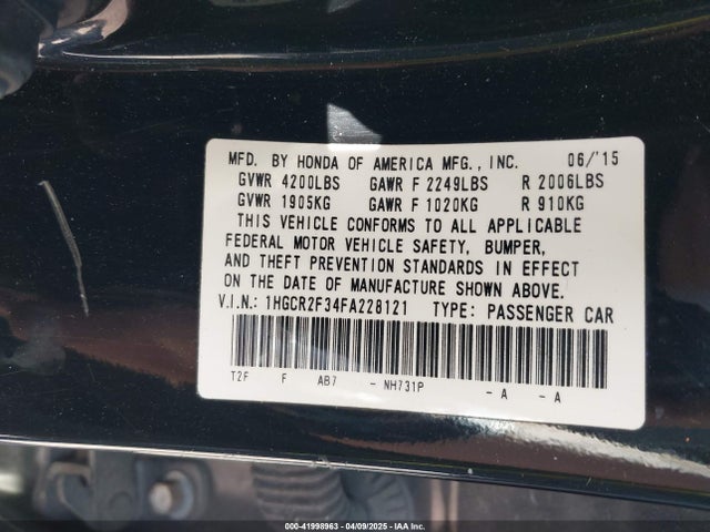 1HGCR2F34FA228121 Honda ACCORD LX
