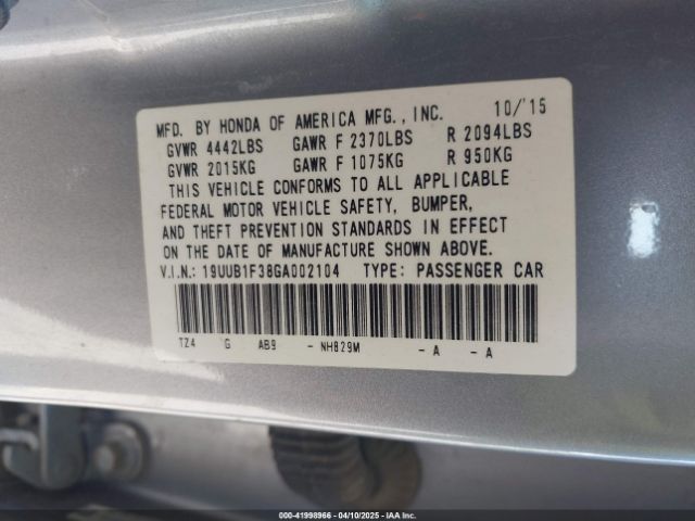 19UUB1F38GA002104 Acura TLX