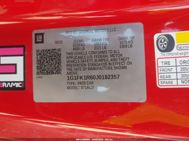 2018 CHEVROLET CAMARO 1G1FK1R60J0182357 Photo 8