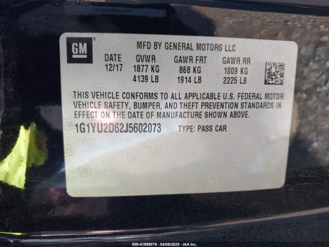 2018 CHEVROLET CORVETTE 1G1YU2D62J5602073 Photo 8