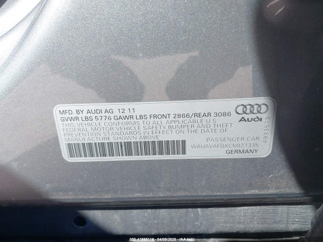 Продажа на аукционе авто 2012 Audi A8 4.2, vin: WAUAVAFDXCN021335, номер лота: 41999116
