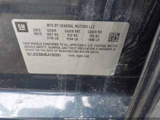 1G1JC6SB4G4105391 Chevrolet Sonic Lt Auto