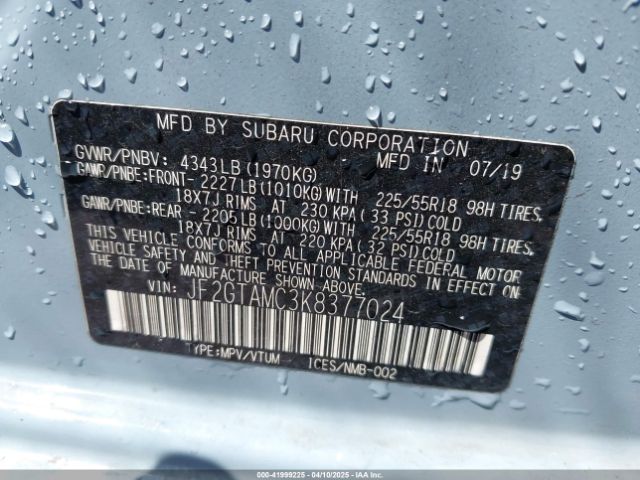 JF2GTAMC3K8377024 Subaru Crosstrek 2.0i Limited