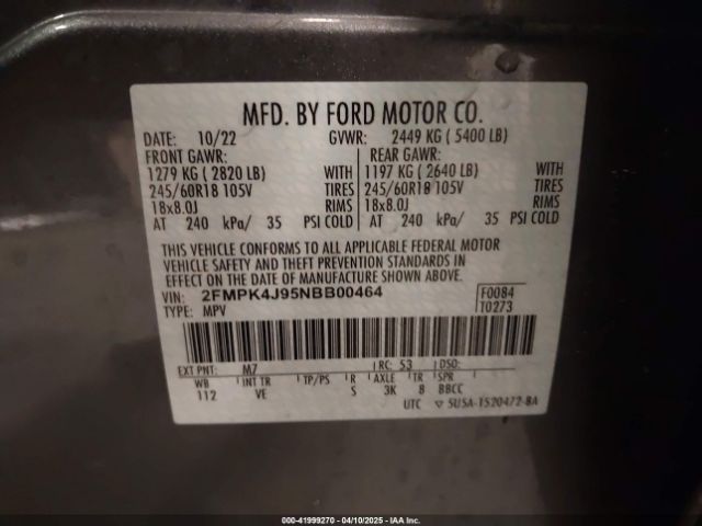 2022 FORD EDGE 2FMPK4J95NBB00464 Photo 8